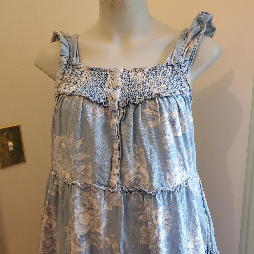 Old Navy Floral Frilled Cottagecore Nightgown Styled Maxi Sun Dress - Picture 2 of 10